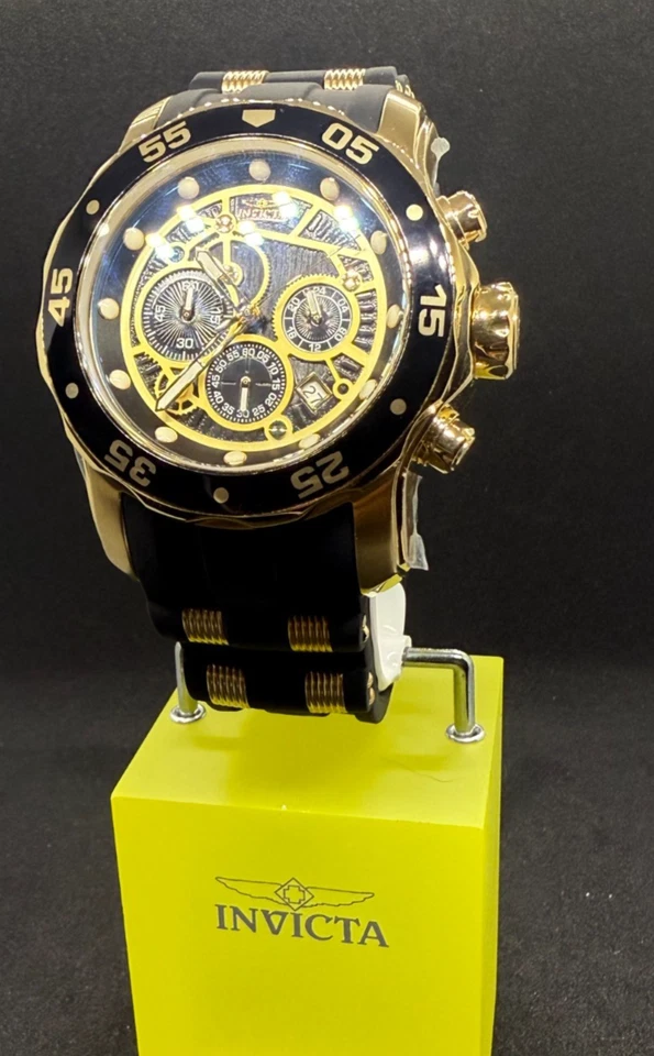 INVICTA PRO DIVER SCUBA 25710 CRONÓGRAFO HOMBRE DORADO NEGRO 48MM NUEVO Foto 2 de 4