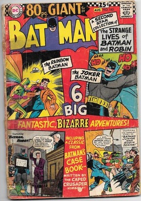 BATMAN 80Pg GIANT #182 GOOD- 1.8 DC 1966 A READERS COPY