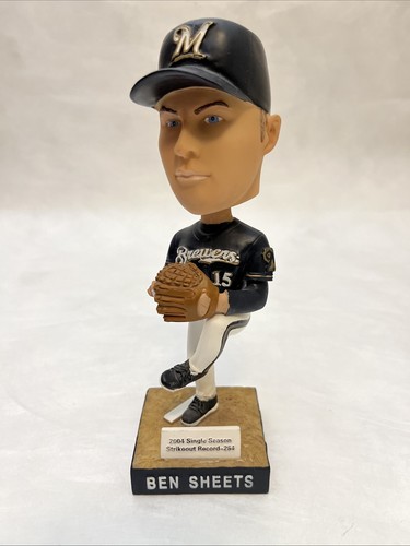 Ben Sheets 2005 Collectible Series Brewers Bobblehead, Navy Blue Uniform, No Box