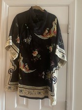 Vintage Kimono Jacket Hand Made Dragon Lined Snap And Bead Closures
