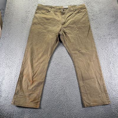 Wrangler Pant Mens 42x30 Brown Cotton Chino Straight Baggy Stretch Preppy Career