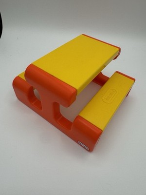 Vintage Little Tikes Picnic Table Dollhouse Size Yellow & Orange