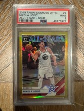 2019-20 Contenders Optic Nikola Jokic All-Stars Gold Prizm /10 PSA 9 #9 Pop 2