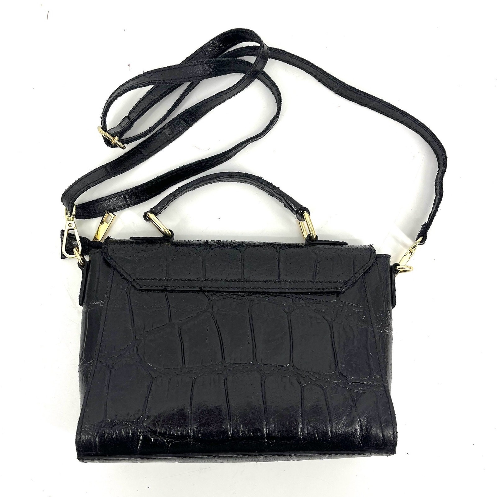 Persaman Black Leather Small Rectangle Crossbody … - image 3