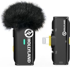 Hollyland Lark C1 Solo Kit Wireless Lavalier Microphone for iPhone Plug  Play