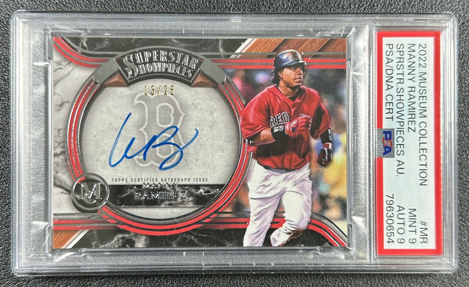 MANNY RAMIREZ PSA 9 2022 TOPPS MUSEUM COLL SUPERSTAR SHOWPIECES AUTO 13/25