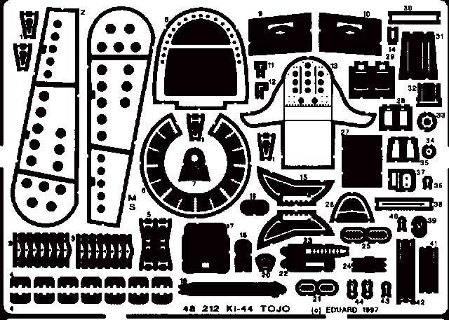 Eduard Accessories 48212 - 1:48 Ki-44 Tojo - Etched Set - New