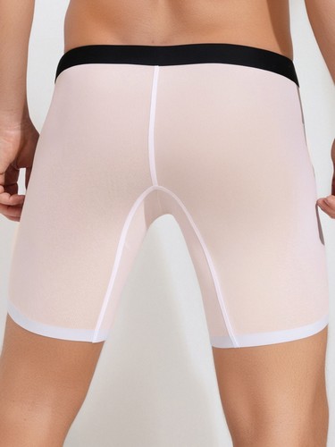 Männer Unterwäsche Hosen Shorts Bulge Beutel Unterhosen Semi-See-Through Boxer - Picture 13 of 42