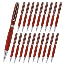 Slimline Pen Kit, Chrome Finish with Black Striped Clip, 20 Pack, Legacy