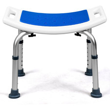 Shower Stool Height Adjustable Bath Seat with Non‑Slip Feet Curved Padded Chair