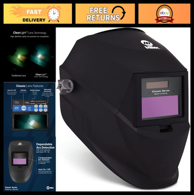 Welding Helmet with ClearLight Technology, Adjustable Shade 8-13, Black, Classic