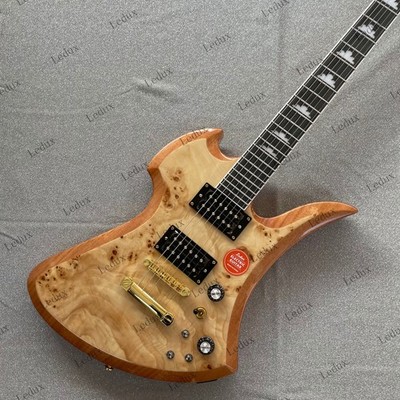Mockingbird Solid Electric Guitar Bone Nut Stainless Rounded Fret Edge Burl Top