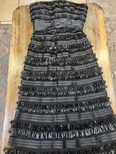 BCBMAXAZRIA Makayla strapless gown Black Ruffles Size 0