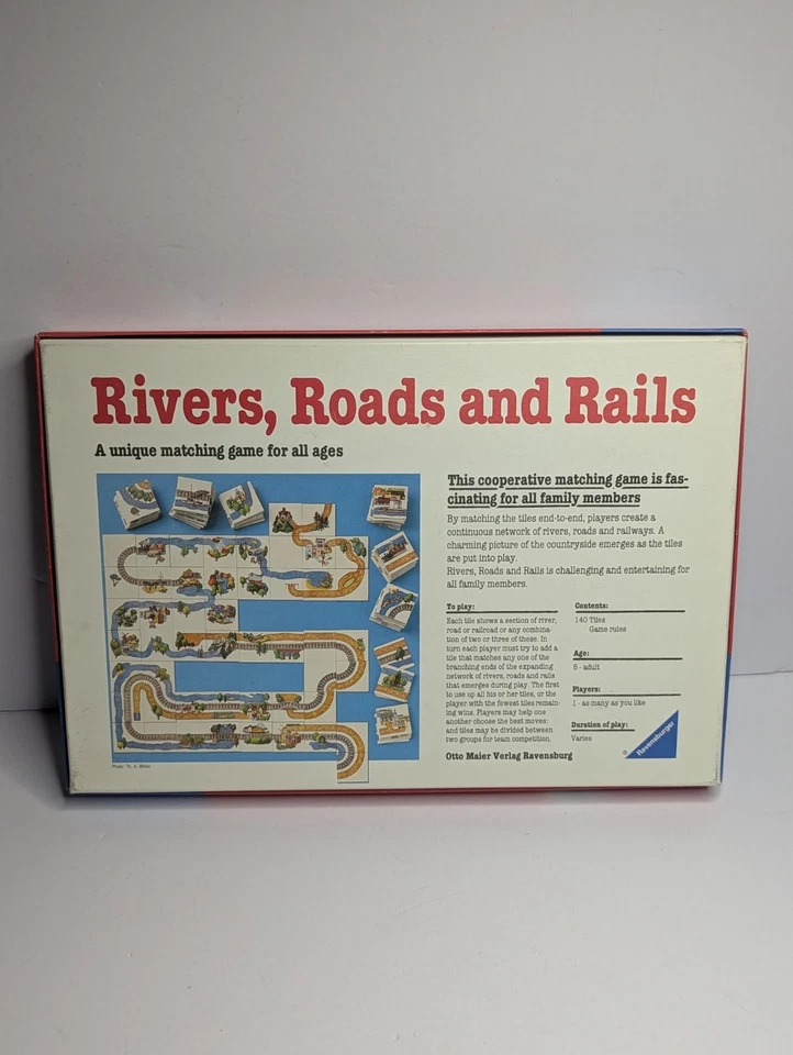 VTG 1989 Rivers, Roads & Rails Matching Game Ravensburger Complete - Image 2 of 4