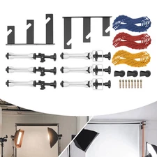 Photography 3 Roller Backdrop Wall Mount Manual Background Roller Support System
