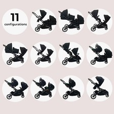 Babiie MB33 Tandem Pushchair – Birth to 15kg, Twin Seats Convert to Bassinet