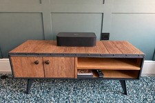 Tv Unit And Nest Of Tables. Solid Wood And Metal. Industrial Style.