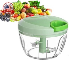 Vegetable Chopper Manual Food Chopper with Container, Hand Pull String Veggie Cu