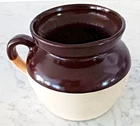 Roseville Co. USA R.R.P. Co. Pottery Brown Tan Bean Pot Crock