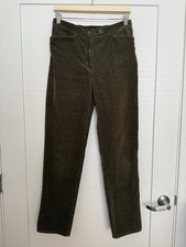 Vtg Lauren Ralph Lauren Pants Womens Sz 8 Olive Green Corduroy Straight Classic
