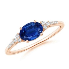 Blue Sapphire Stone Eternity Mothers Gift Ring Jewelry 925 Sterling Silver