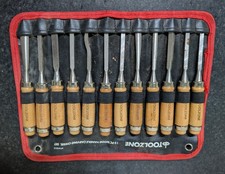 Toolzone 12pc Wood Handle Carving Chisel Set