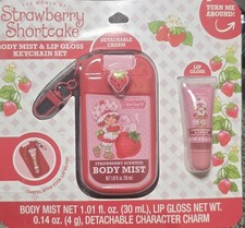 Strawberry Shortcake Body Mist Lip Gloss Keychain, Strawberry Scent, 1.01 fl
