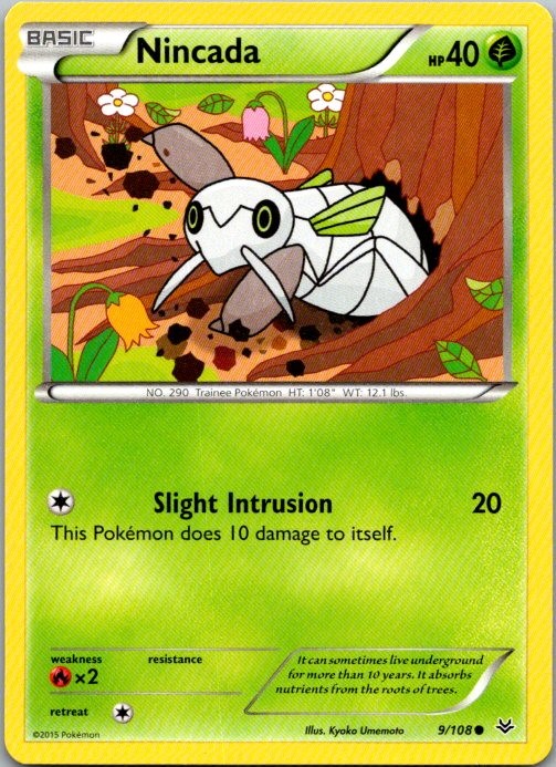 Nincada Common XY - Roaring Skies 9/108 NM