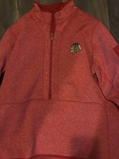 Chicago Blackhawks Red Knit Fleece Zip Up Swe...