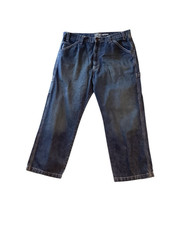Signature Levis Strauss Workwear Mens Blue Denim Carpenter Jeans Size 40x30