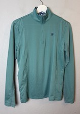 Ariat Tek Heat Series 1/4 Zip Pullover L/S Equestrian Women  s Medium Teal