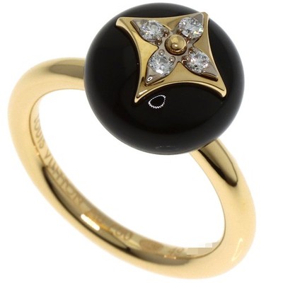 LOUIS VUITTON Ring Blossom Onyx Diamant #49 K18 Gelbgold Damen [gebraucht]