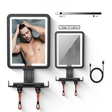 Shower Mirror Fogless for Shaving,Quick Anti Fog Mirror for Shower with Light...