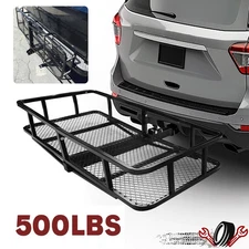 500 lb Cargo Carrier Hitch Mount Cargo Basket Foldable Luggage Rack  2" Receiver