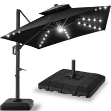 Best Choice Products Solar LED Cantilever Umbrella 12x12ft, 2-Tier