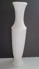 Vintage White Milk Glass Grecian Flower Vase 10" Ribbed Design Nice