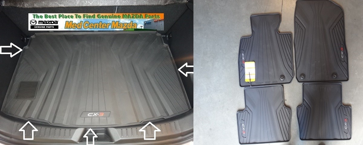 Mazda CX-3 Rear Rubber Cargo Tray and a Set of 4 All Weather Floor