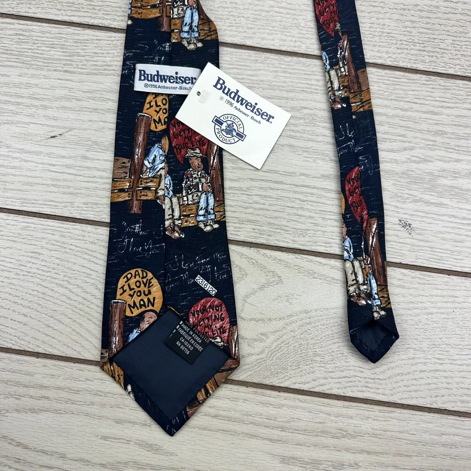 Vintage Budweiser 1996 Tie Dad I Love You Man Your Not Getting My Bud Lite NOVO - Imagem 3 de 4