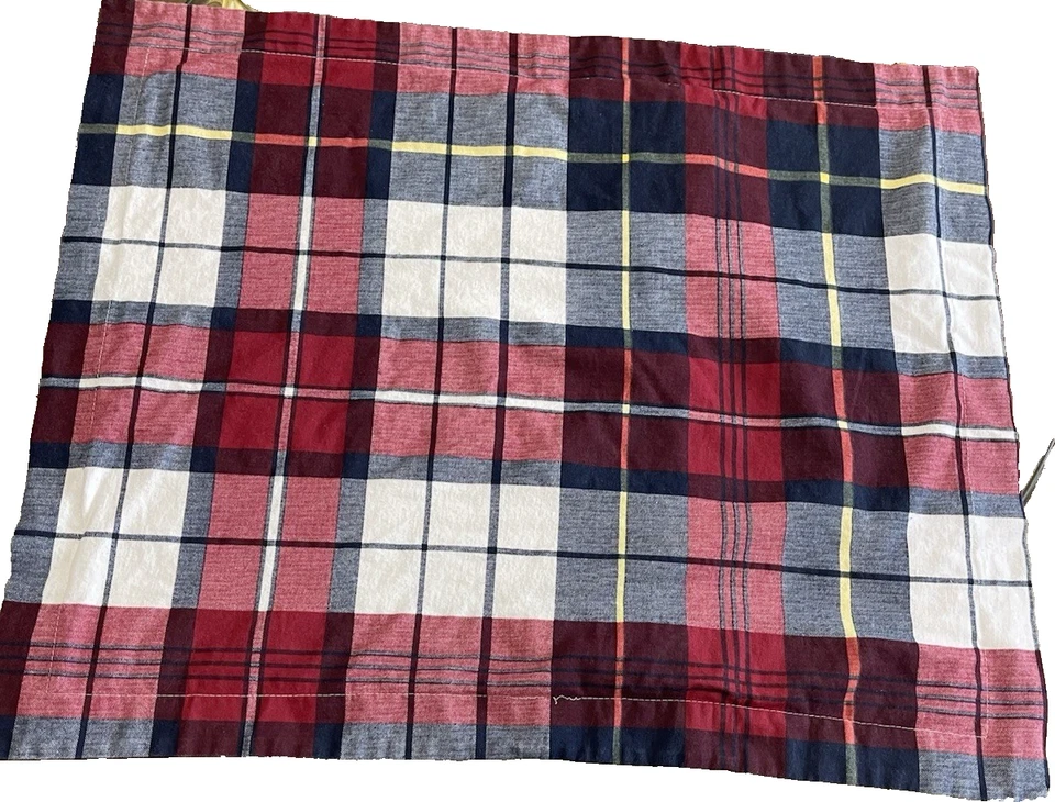 2 fundas estándar a cuadros Tommy Hilfiger Smith franela azul rojo amarillo Foto 2 de 4