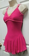 NWOT Camisole Skate Dress Nude Bodice inset double straps Hot Pink