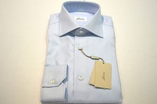 NEW BRIONI Dress SHIRT 100 Cotton Size 15.75 Us 40 Eu Blue Store Code SE10 