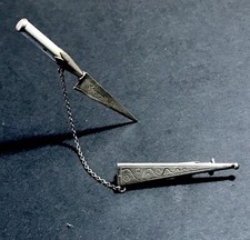 Rare Ancienne Broche Stylet Couteau Miniature Corse Argent