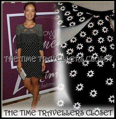 Kate Moss Topshop Black White Graduated Floral Daisy Ditsy Mini Dress UK 10  38 UK