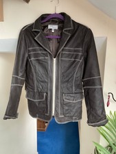Lovely Heine Leather Jacket Size 12 Brown