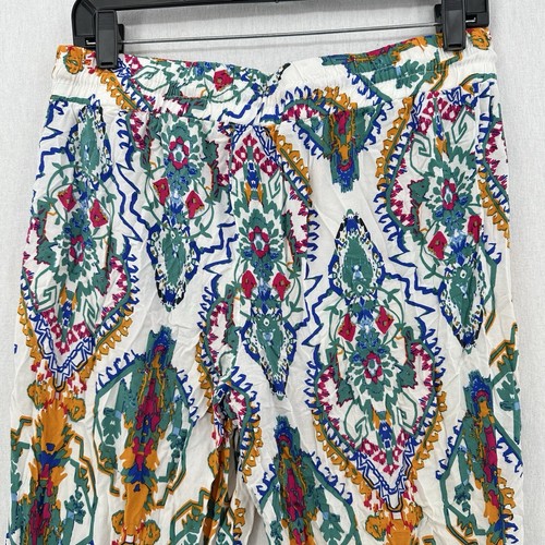 Christian Siriano Pants Womens Medium Straight Leg Pull On Tribal Aztec Beach - Picture 5 of 12