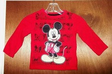 Disney MICKEY MOUSE Shirt TV Cartoon Jersey Vtg PJ Top Baby Toddler 2T 24 Months