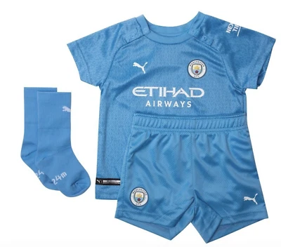 Puma Kleinkind Manchester City komplettes Fußballtrikot / Heim himmelblau / 21-22 / UVP 40€