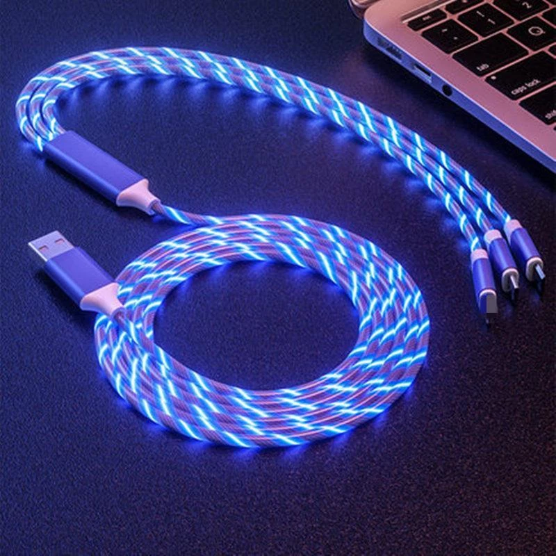 LED Light Up Fast Charging Charger Cable USB Cord For iPhone Android Type C US - Image 3 of 4