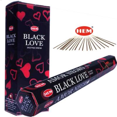 BLACK LOVE von HEM BIG PACK 6x 20 RäucherSTÄBCHEN Original Indien Incense