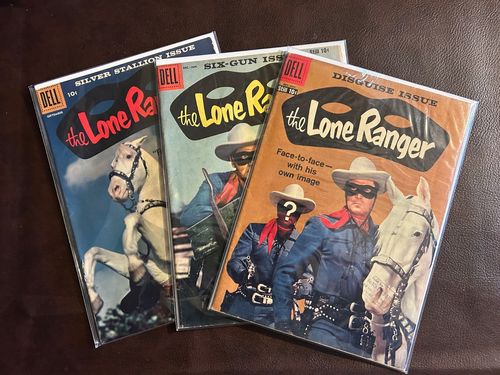 The LONE RANGER 123, 124, 125 Clayton Moore Cover Dell Comics 1958/59 Bag/Board - Picture 16 of 16